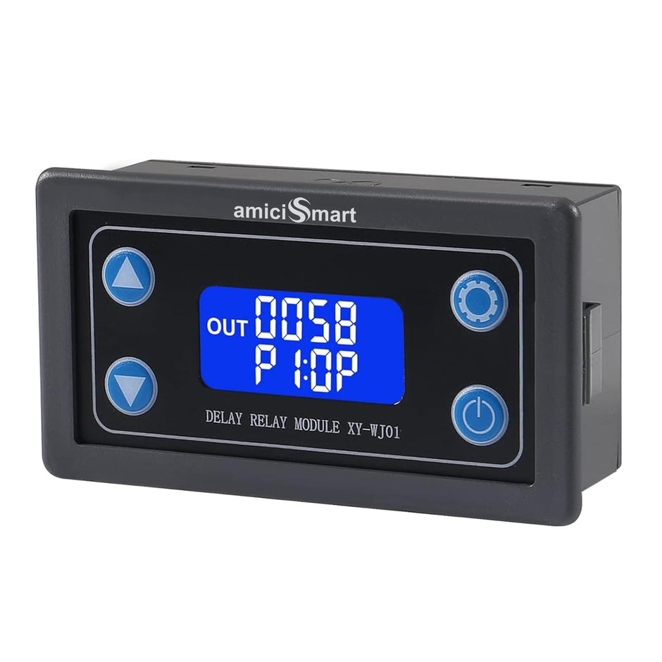 Programmable Timer Relay Module – LCD Display, 0.01s~9999s Timing, Trigger Delay, UART Upload (6–30V DC)