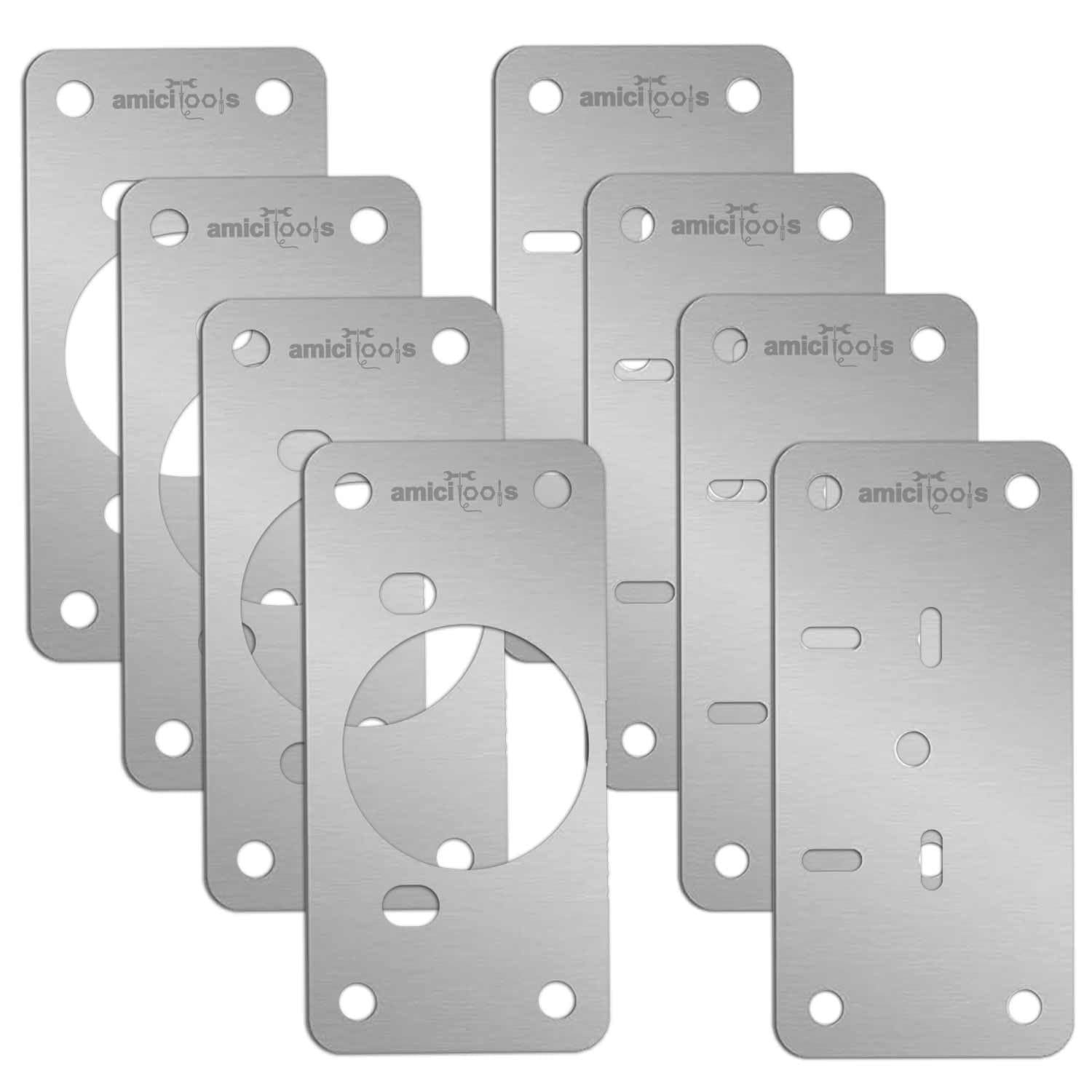20-Pack Stainless Steel Hinge Repair Plates – Universal Fixing Brackets For Kitchen Cabinets, Closets & Furniture (Brushed Finish)