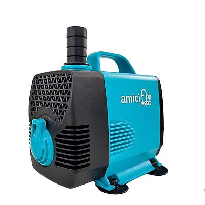 amiciTools 55W Submersible Water Pump with Adjustable Flow Rate, Pure Copper Winding Motor with 2* Nozzles 2m Long Power Cord for DIY Fountains Aquarium (1500LPH, 3.5m) with 5 metre wire