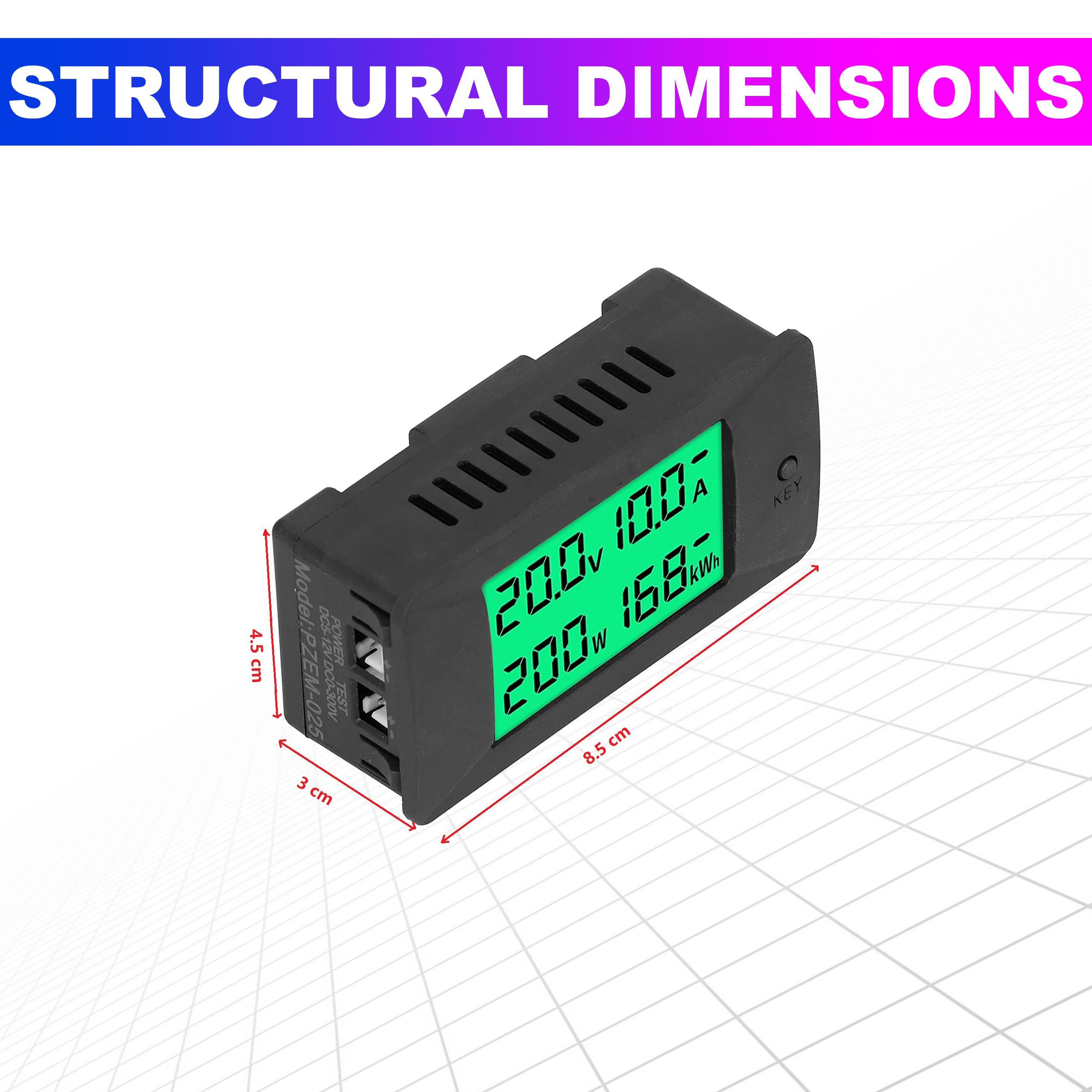 DC Electrical Parameters Display (300V, 300A)