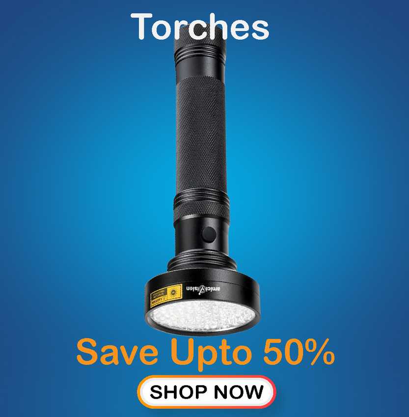 Torches - Portable handheld lighting devices.
