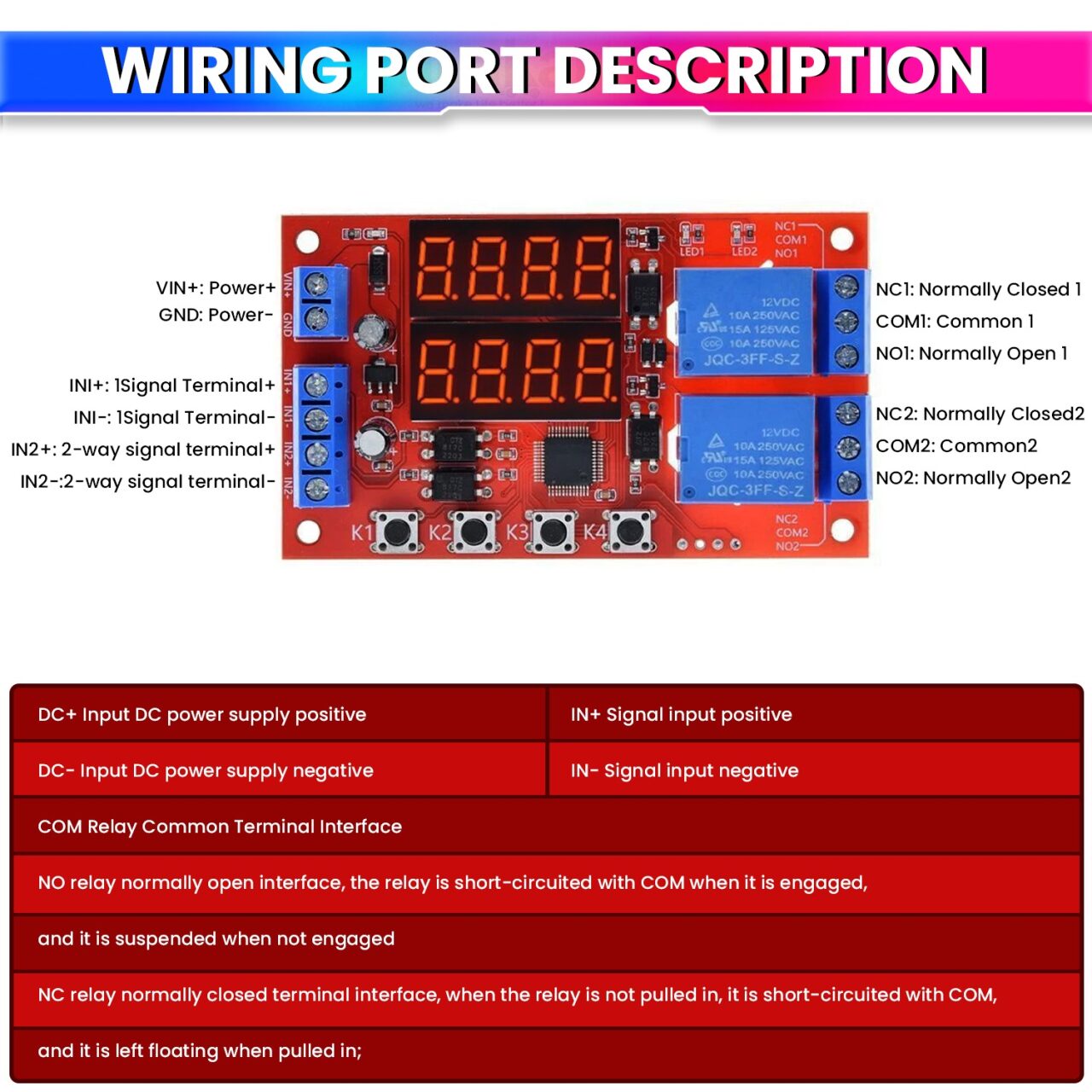 12V 10A Adjustable Time Delay Relay Module – 32 Modes Dual LED Timer Switch with Digital Display amiciKart c0tmiz-hs.myshopify.com