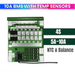 4S 12V 10A LiFePO4 BMS with NTC Sensors – Smart Battery Management System with 120A Protection & Balancing