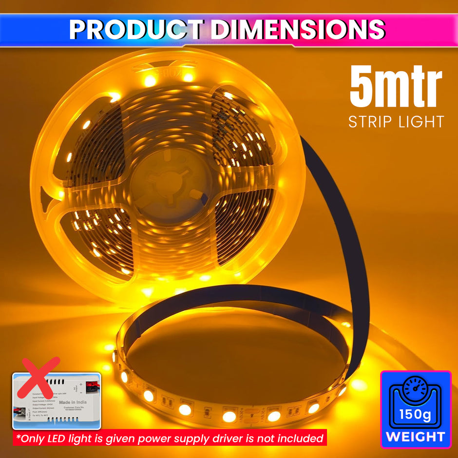 5M LED Strip Light Flexible, Colourful Bright Lights Design for Diwali, Christmas or DIY Home Decoration With 120 LEDs/m