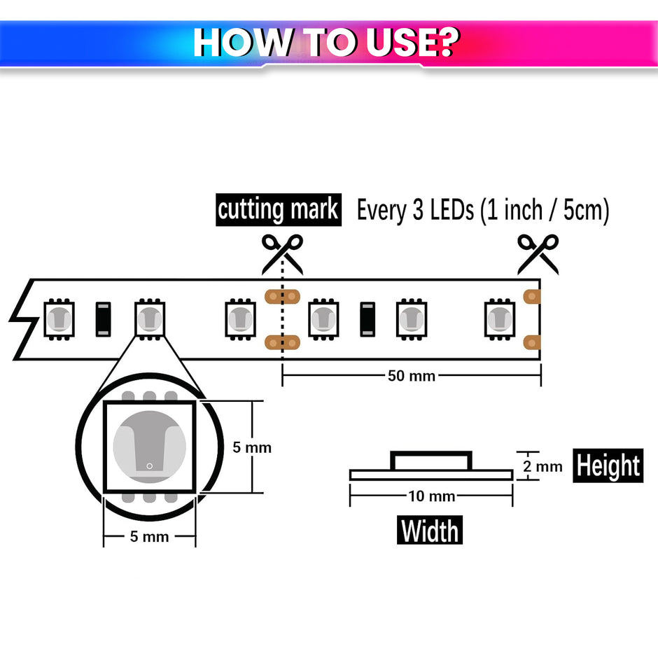 5M LED Strip Light Flexible Lighting for Diwali, Christmas or DIY Home Decoration with 12V 5A Power Adapter (240 LEDs/m)