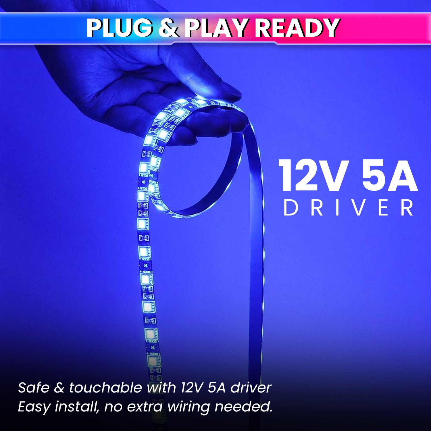 5M LED Strip Light Colourful, Flexible & Bright Decorative String Lights for Festivals or DIY Home Decoration With 240 LEDs/m amiciKart