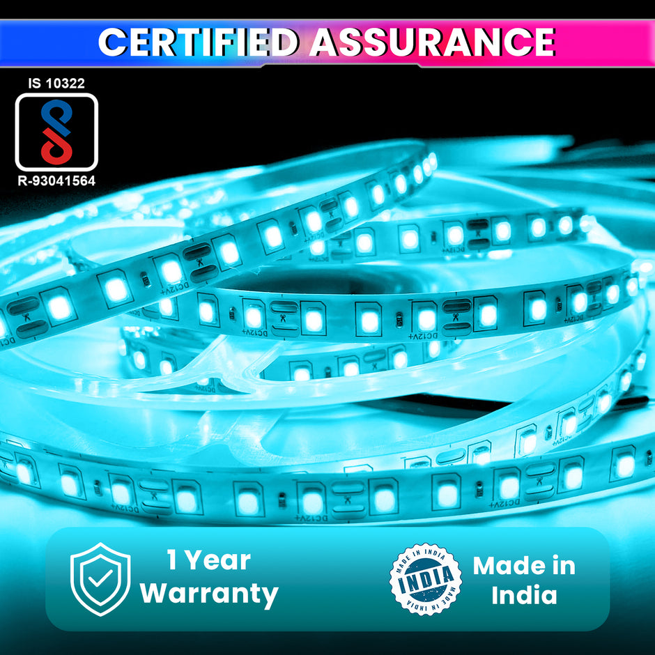 5M LED Strip Light Flexible Decor String Lighting for Festivals or DIY Home Decoration with 12V 5A Power Adapter (240 LEDs/m) amiciKart