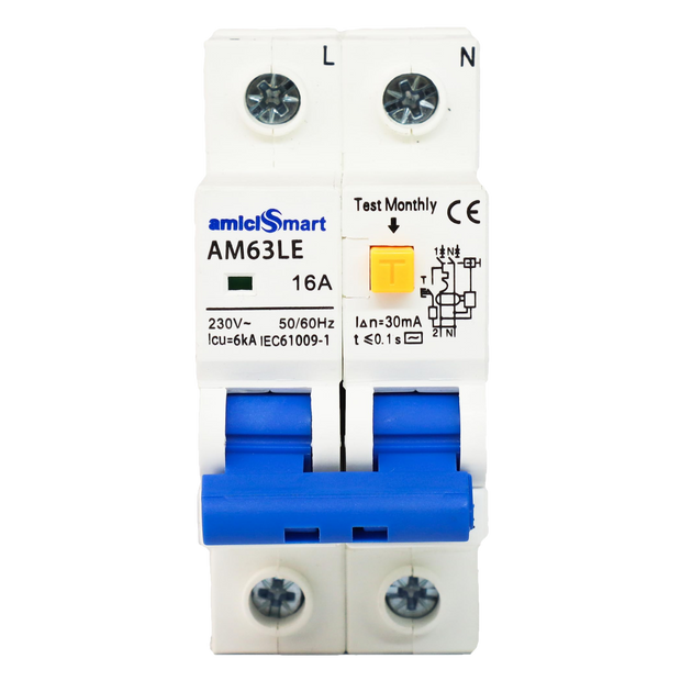 amiciSmart 16A RCBO, front view