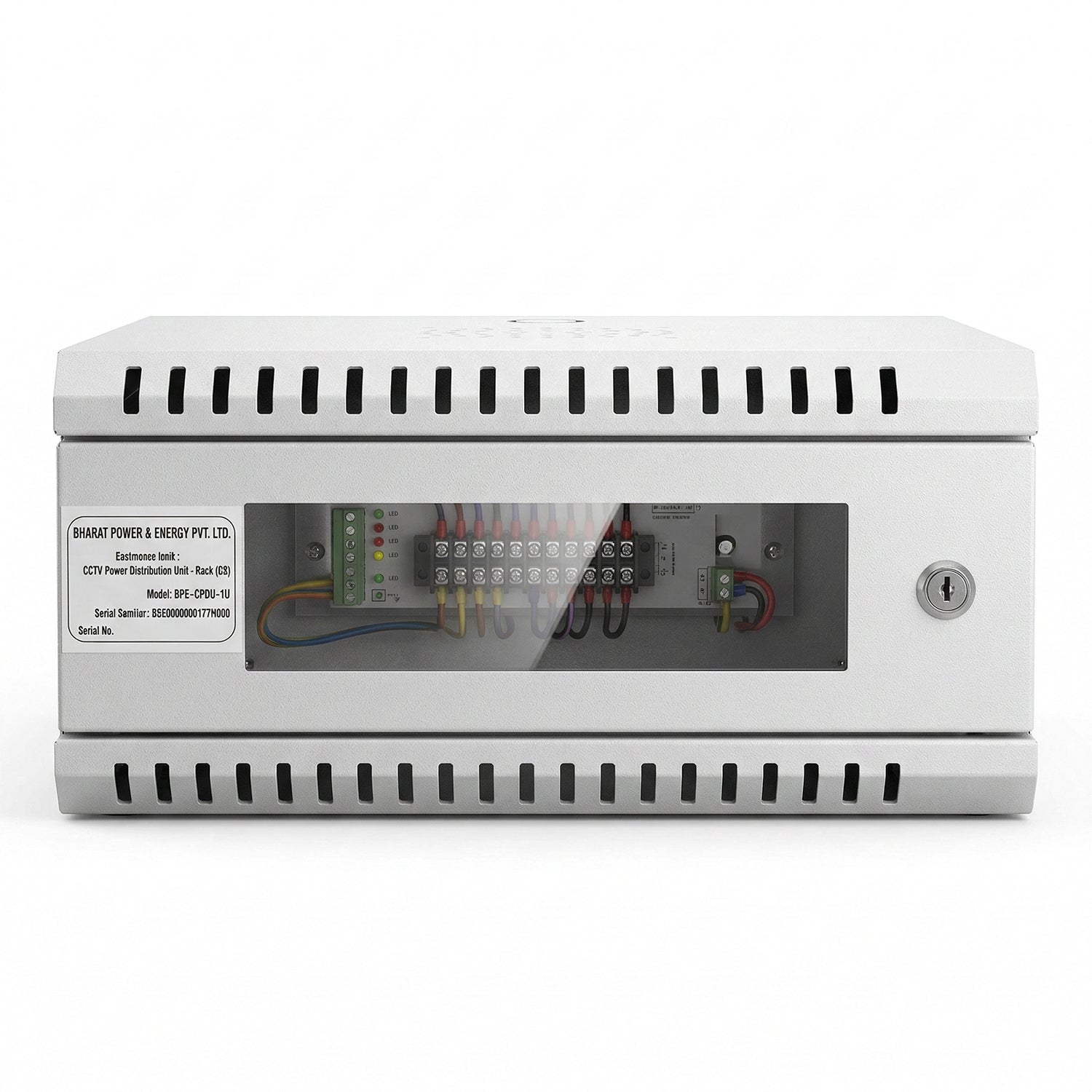 2U CCTV Wall Mount Rack Cabinet with Power Sockets & Acrylic Door
