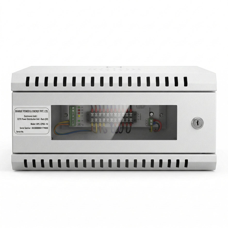 2U CCTV Wall Mount Rack Cabinet with Power Sockets & Acrylic Door