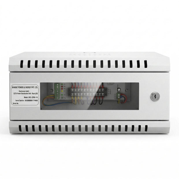 2U CCTV Wall Mount Rack Cabinet with Power Sockets & Acrylic Door