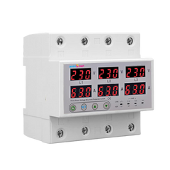 amiciSmart 63A three-phase voltage protector, angled front view