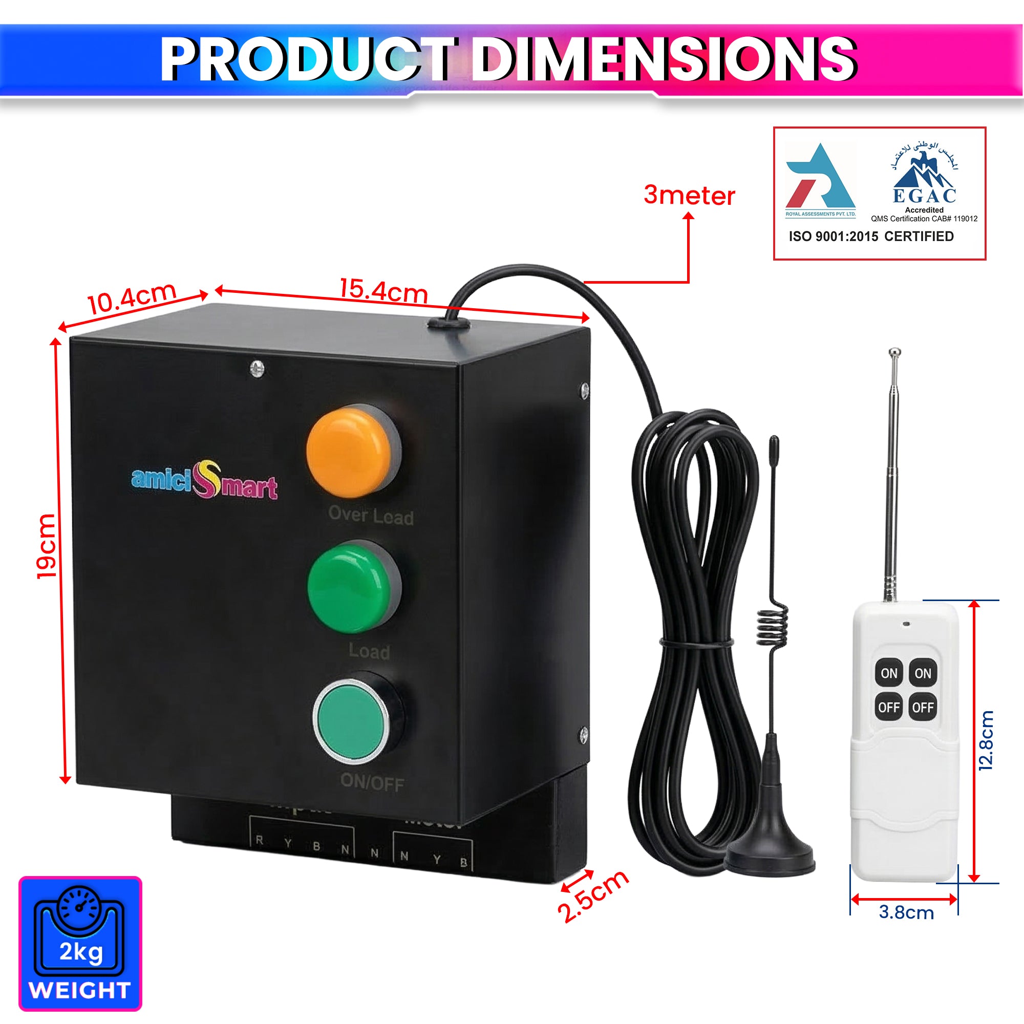Three Phase Remote Control Motor Starter for 5–5.5HP Motor for Agricultural Pump & Industrial Use