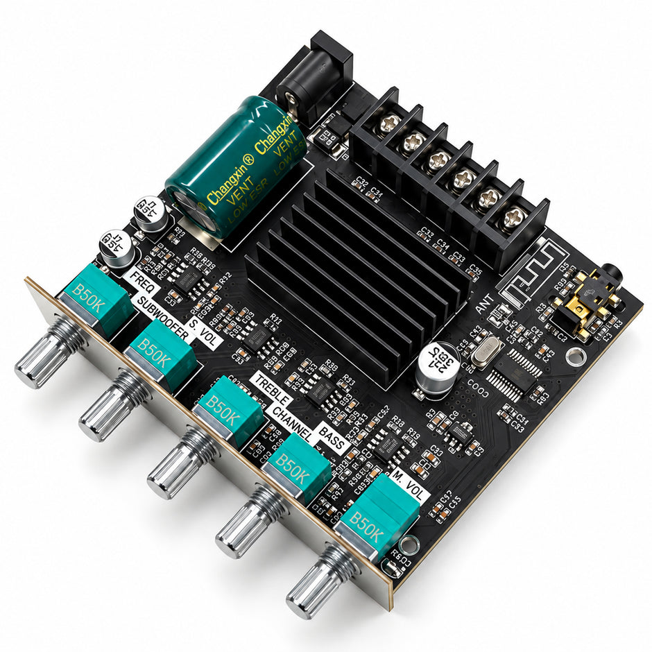 Q100H 2.1 Channel Bluetooth Audio Amplifier Board TPA3116 200W | TPA3116 | 50W×2 Stereo + 100W Subwoofer