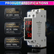 3-in-1 Voltage, Current & Frequency Meter 80- 500V AC, 100A with External CT & Clear LED Display