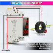 3-in-1 Voltage, Current & Frequency Meter 80- 500V AC, 100A with External CT & Clear LED Display