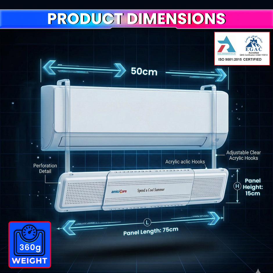 Adjustable AC Wind Deflector for Split Air Conditioner | Universal Airflow Redirector Panel