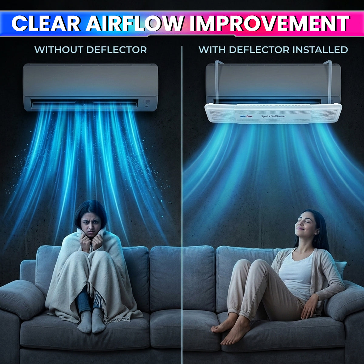 Adjustable AC Wind Deflector for Split Air Conditioner | Universal Air ...