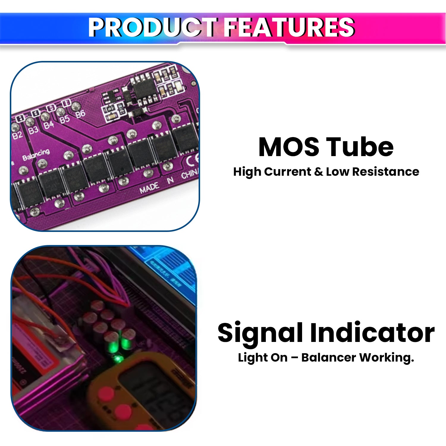 6S 6A Active Balancer Board for LiFePO4, Lithium, Li-ion & LTO Battery Packs Inductive Energy Equalization 2.7V–4.5V Cell Support 6A Voltage Balancing