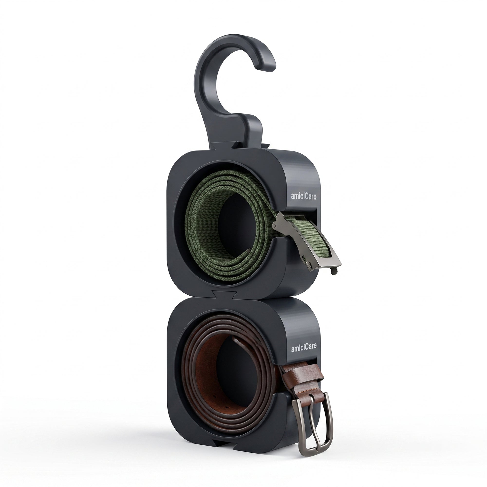 Belt Holder for Wardrobe, Hanging Belt Organizer Holds Up to 2 Pairs of Belts