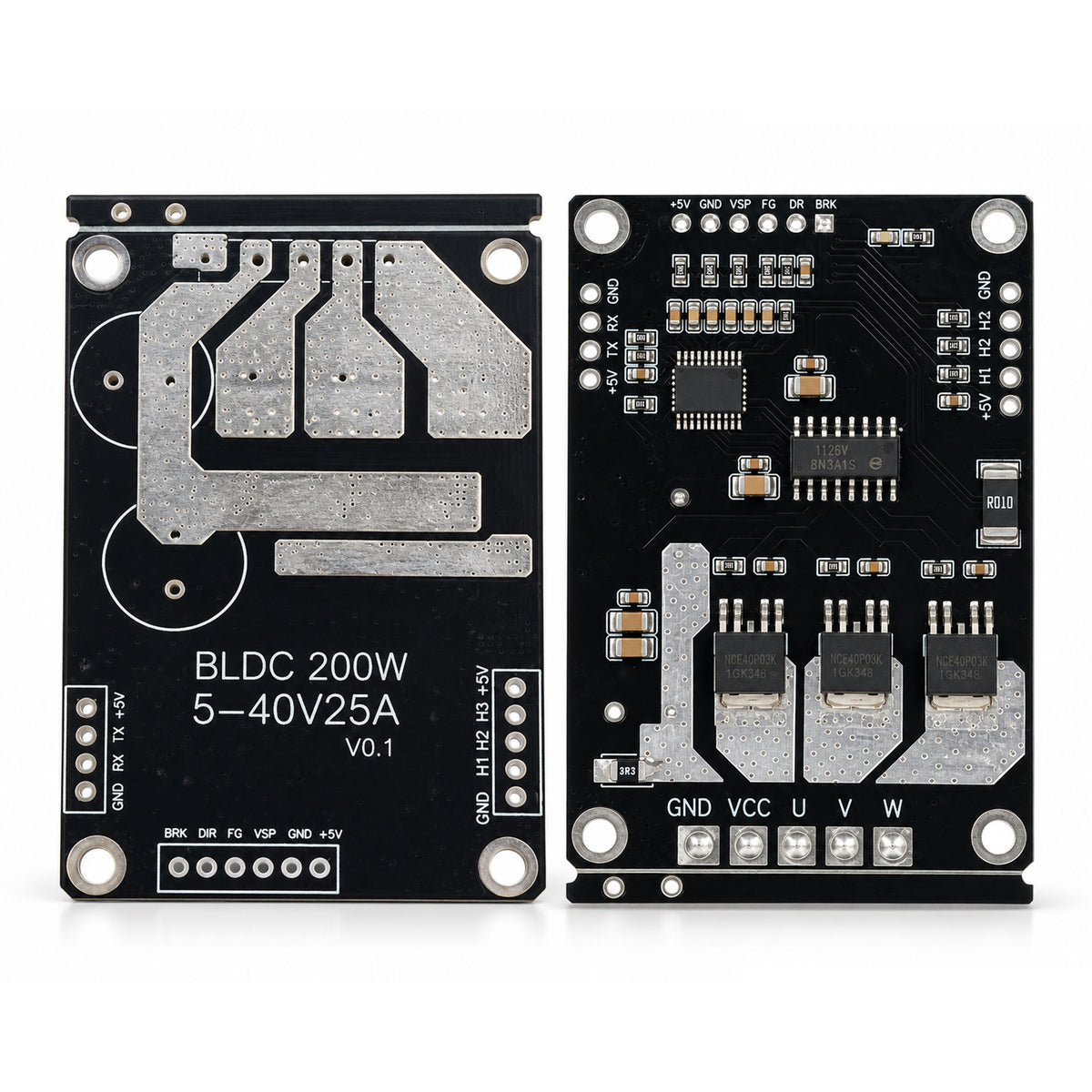 BLDC 200W 3-Phase Hall Sensor Motor Driver, 25A 5–40V DC, PWM/Analog Speed Control