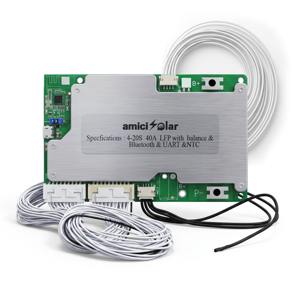 4S–20S 40A Smart BMS for LiFePO4 Battery Pack | Cell Balancing with NTC Protection