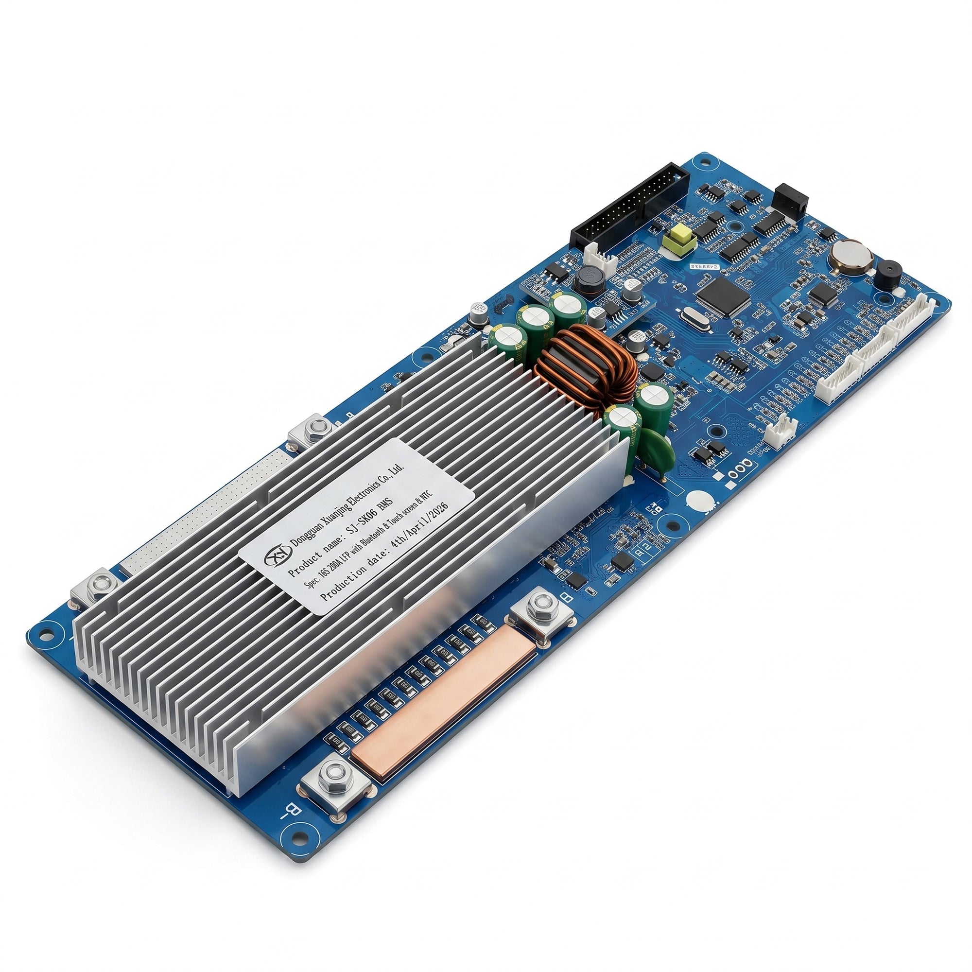 7S–16S 200A Smart BMS for LiFePO4 Battery Pack with HD TFT Display & Bluetooth App