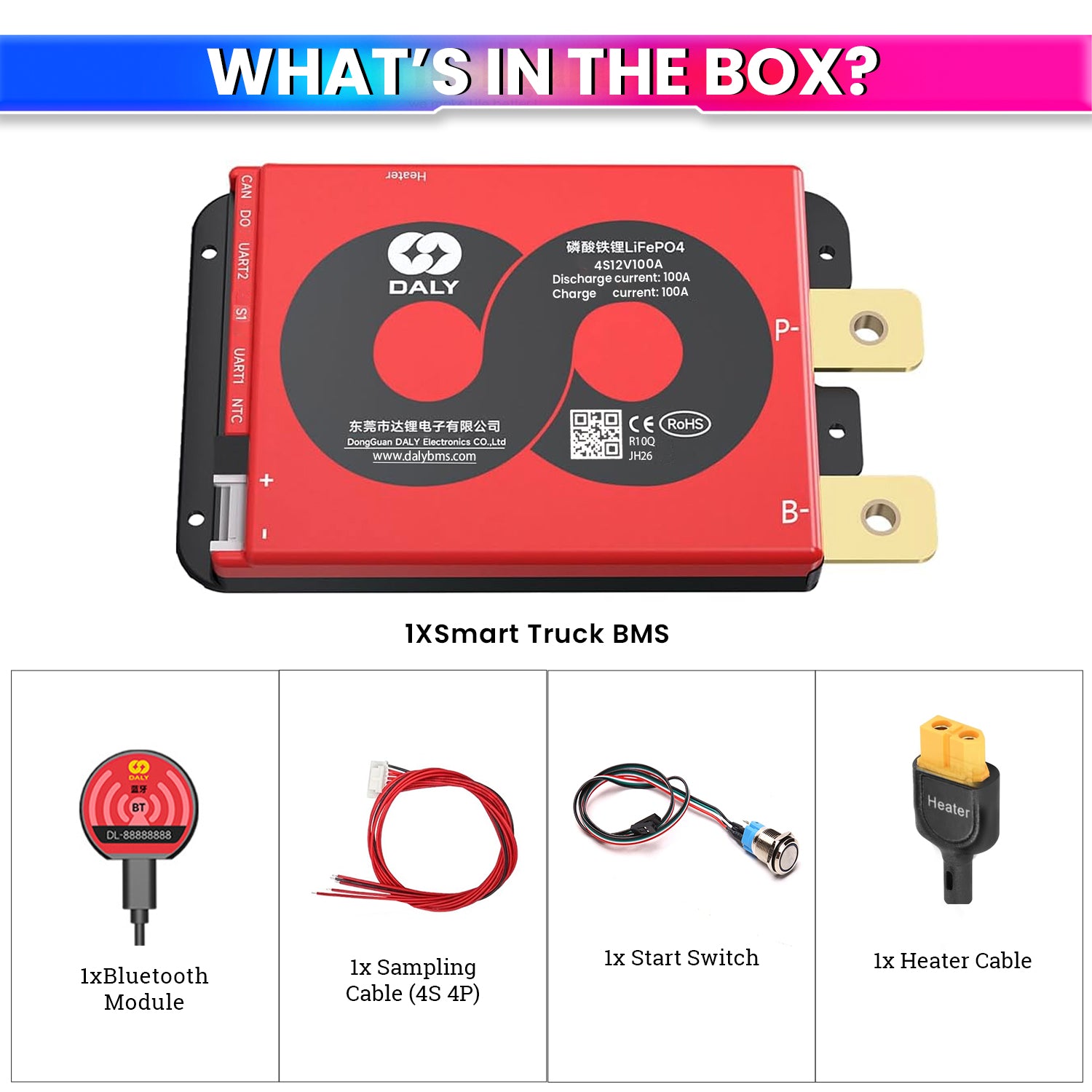 100A 4S 12V Truck/Vehicle Start BMS for Lithium/LFP/LTO Battery Packs amiciKart
