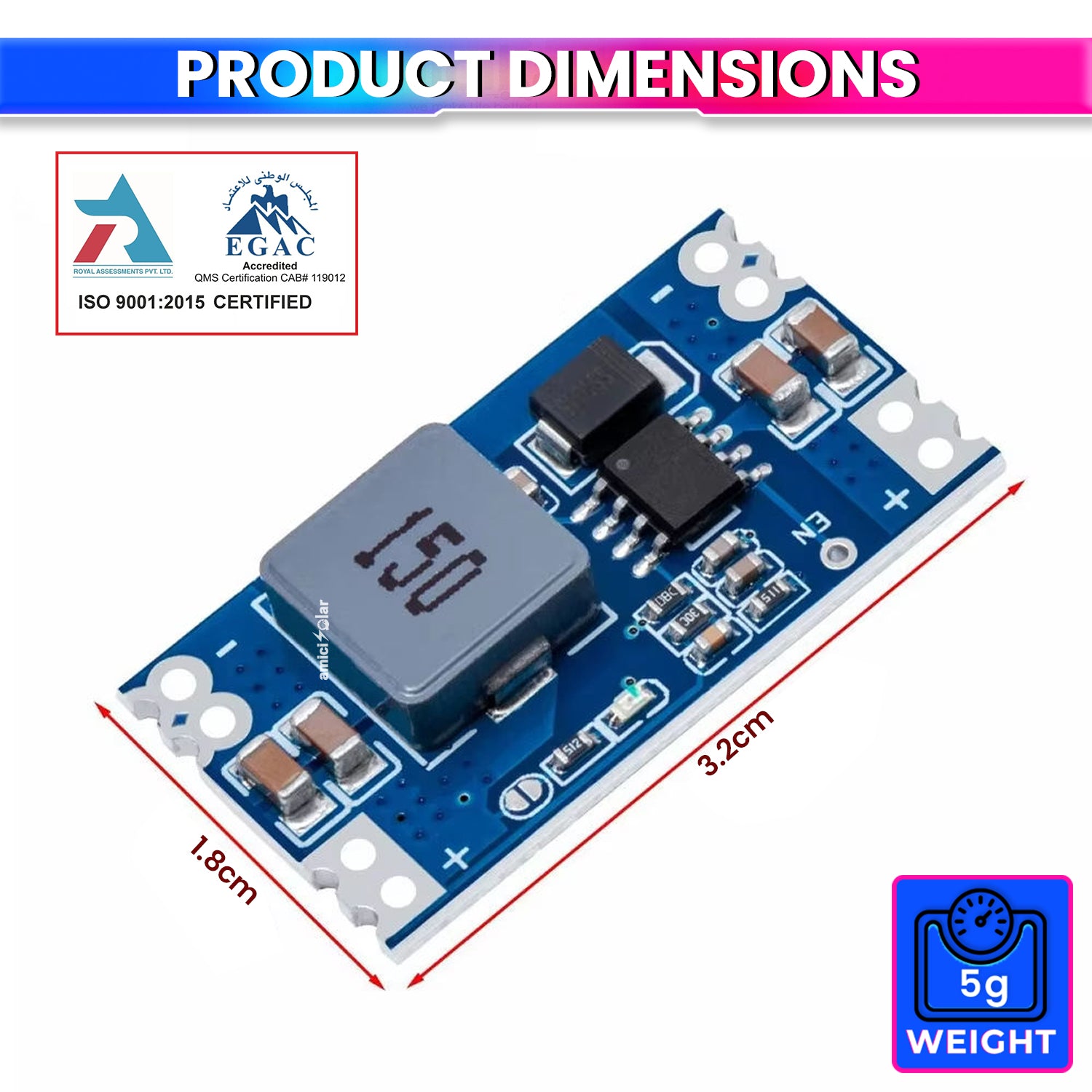 Mini560 PRO DC-DC Buck Converter | 7–32V Input to Stable 5V Output up to 5A | 95% Efficient Step-Down Voltage Regulator Module for DIY Solar Projects