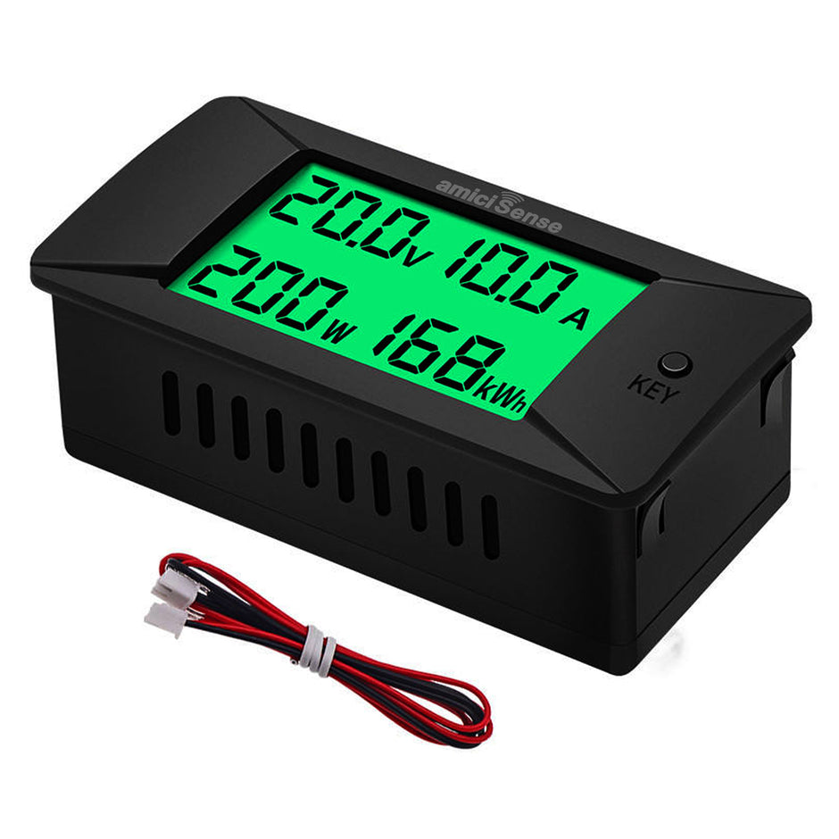DC Energy Monitor – 300A, Bi-Directional Meter with Shunt for Voltage, Power & Monitoring