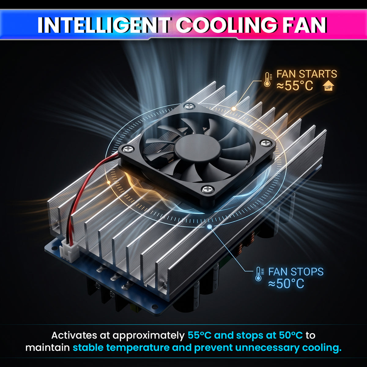 800W DC Buck Converter 20–70V to 2.5–58V 30A Output | Adjustable High-Power Step-Down Module
