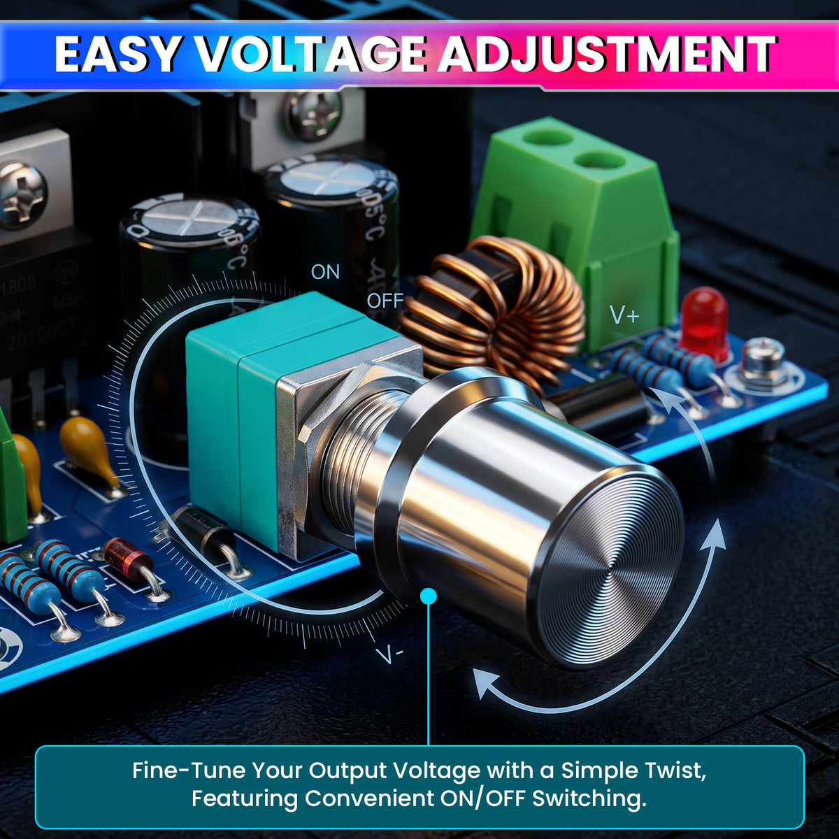 XL4016 8A 200W DC-DC Buck Converter 4–40V to 1.25–36V | 8A Maximum Output | 200W Maximum Power