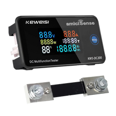amiciSense DC energy meter with external current shunt