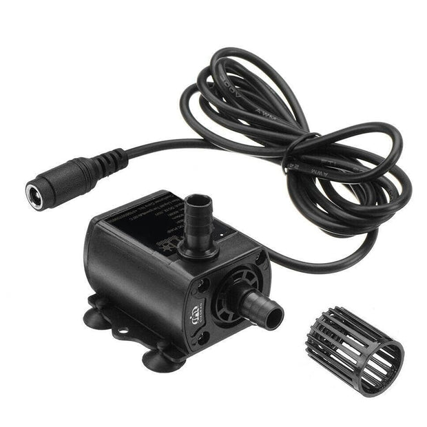 Mini Submersible Pump 10W, 12V DC Brushless, BLDC Motor with LED Adjustable Flow Control Ultra-Quiet Design