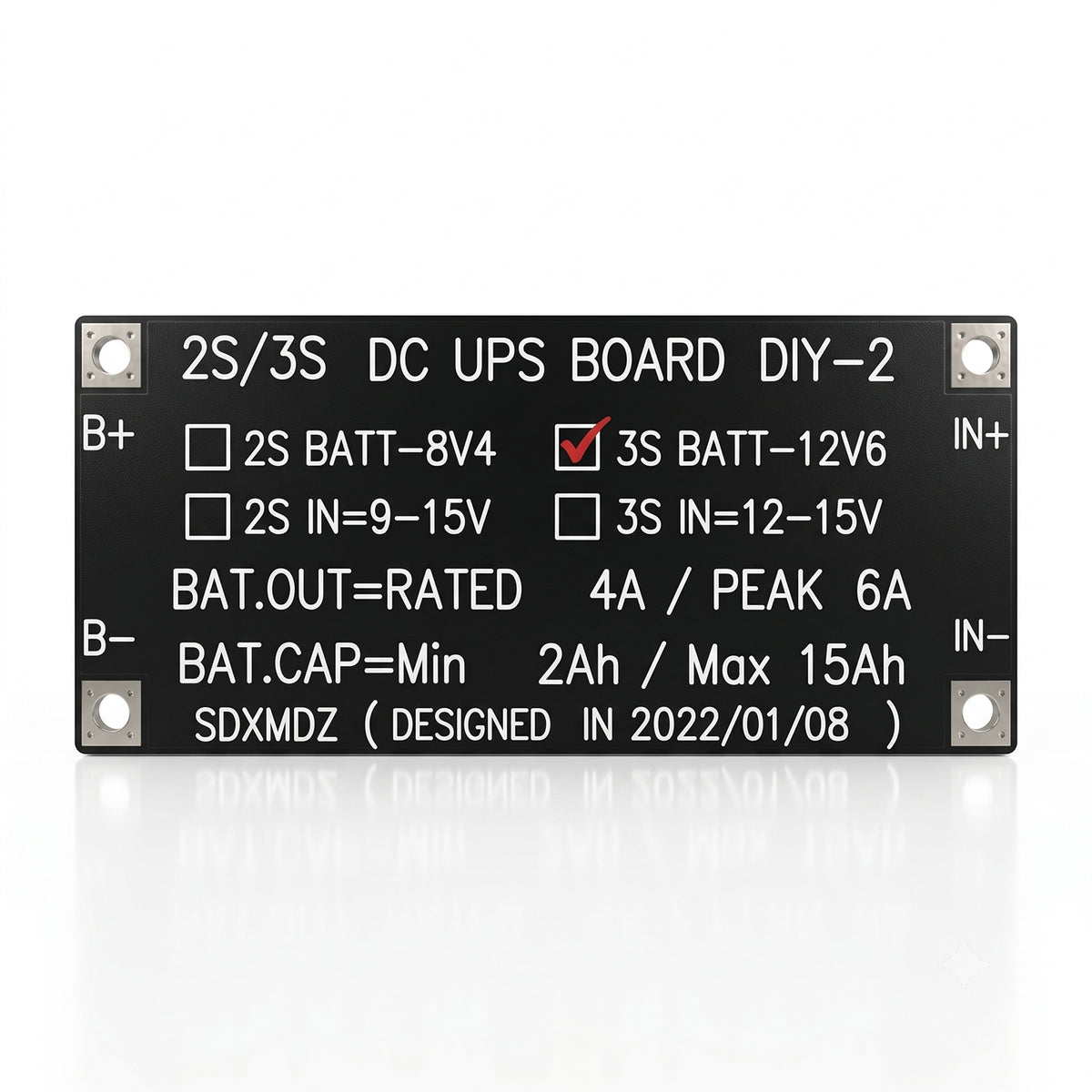 3S DC UPS Module 12V 4A, 50W Output, Battery Charging & Protection