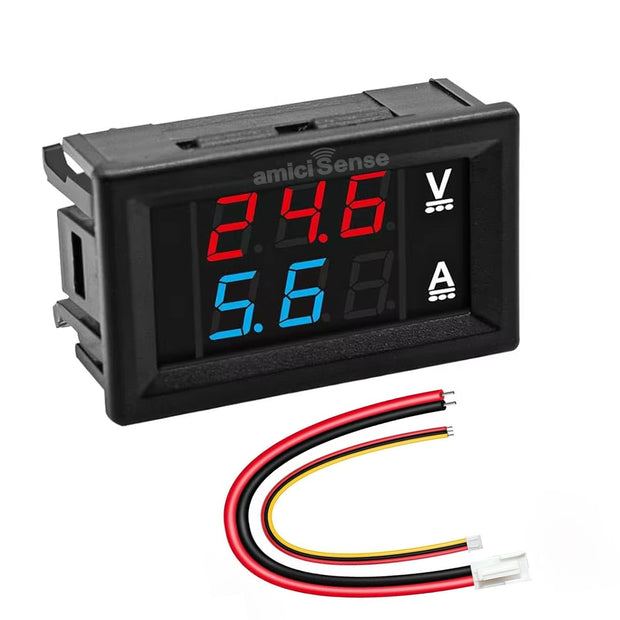 DC 100V 10A Voltmeter Ammeter, Dual Color Voltage Current Tester with LED Display
