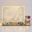 amiciVision LED Acrylic Writing Message Board 23x30cm with Wooden LED Base