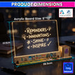 amiciVision LED Acrylic Writing Message Board 23x30cm with Wooden LED Base