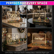 amiciVision LED Acrylic Writing Message Board 23x30cm with Wooden LED Base
