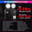 35W Industrial Emergency Light, 5-Hour Backup | 6.4V 15Ah LiFePO₄ | 2×12W LED + 18 SMD