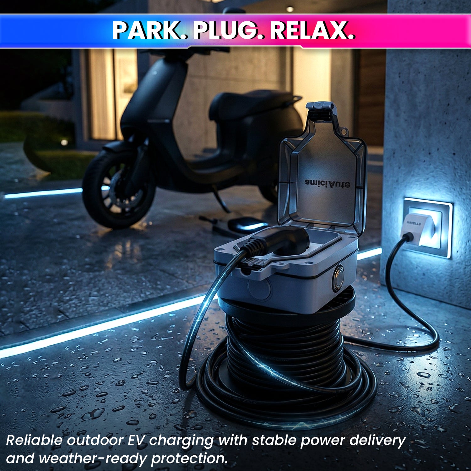 EV Charging Extension Board | 10M Heavy-Duty 3-Core 1 Sq mm Copper Cable