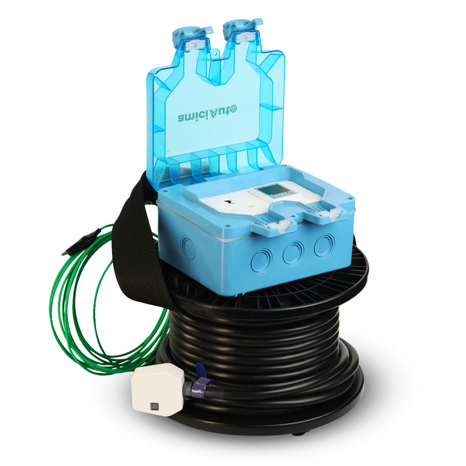 EV Charging Extension - 22M 3-Core 4 Sq mm Cable - Digital Meter - IP66 - 16A Plug