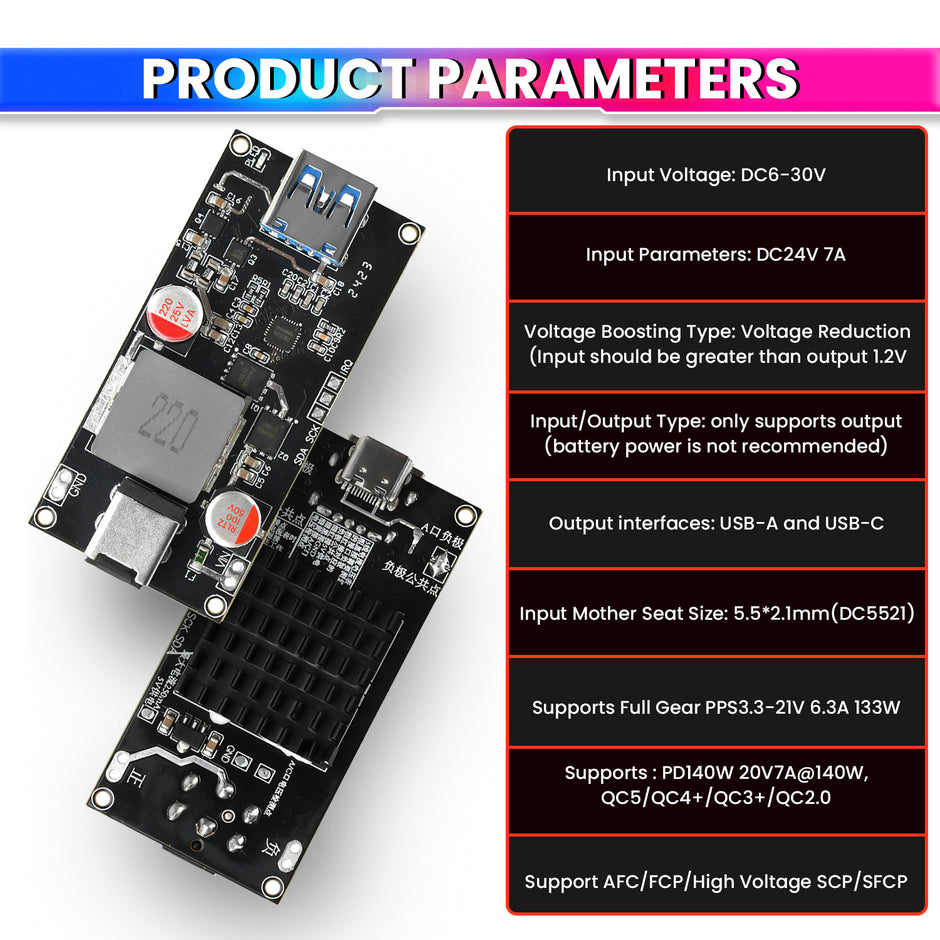 140W USB-C Fast Charging & Discharging Module Supports 2S–6S Lithium Batteries Smart Protection amiciKart c0tmiz-hs.myshopify.com