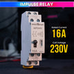 16A Impulse Relay, 2 Pole 230VAC Latching Relay for Line Control