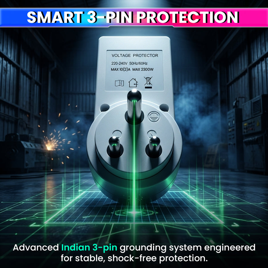 Socket Voltage Protector 10A Load Capacity with 6A Plug Over & Under Voltage Protection with LED Display