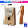17-Key Kalimba Thumb Piano Maple + Walnut Dual-Tone Wood Wedge Bass Design Soft-Touch Keys