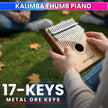17-Key Kalimba Thumb Piano Maple + Walnut Dual-Tone Wood Wedge Bass Design Soft-Touch Keys