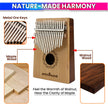 17-Key Kalimba Thumb Piano Maple + Walnut Dual-Tone Wood Wedge Bass Design Soft-Touch Keys