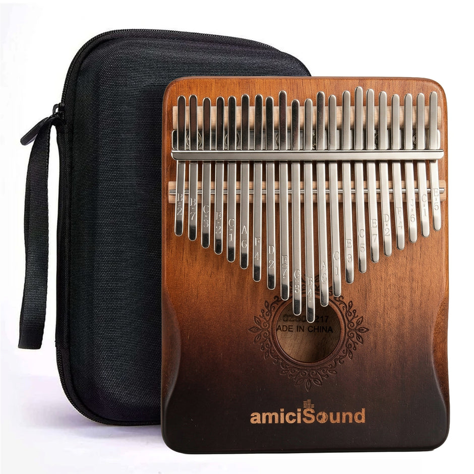 Thumb Piano, Musical Instrument Kalimba with Engraved Notes and Tuning Hammer