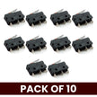 Pack of 10 Micro Limit Switches 5A 250V AC, 3-Pin SPDT (1NO + 1NC) Compact Black Limit Switch